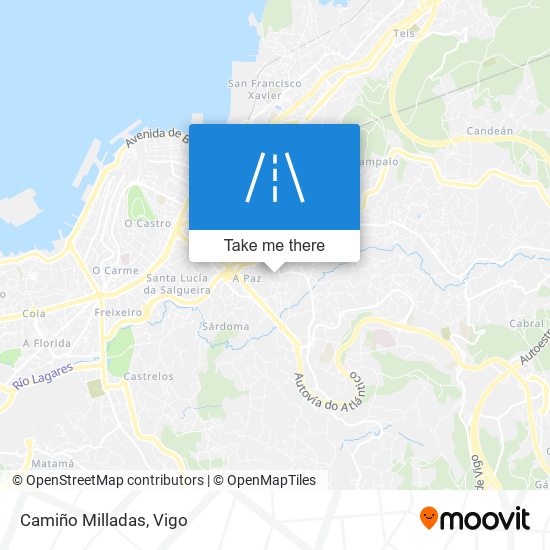 Camiño Milladas map