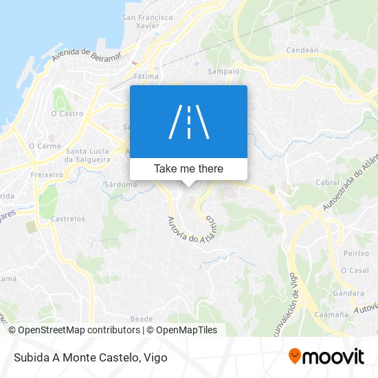 mapa Subida A Monte Castelo