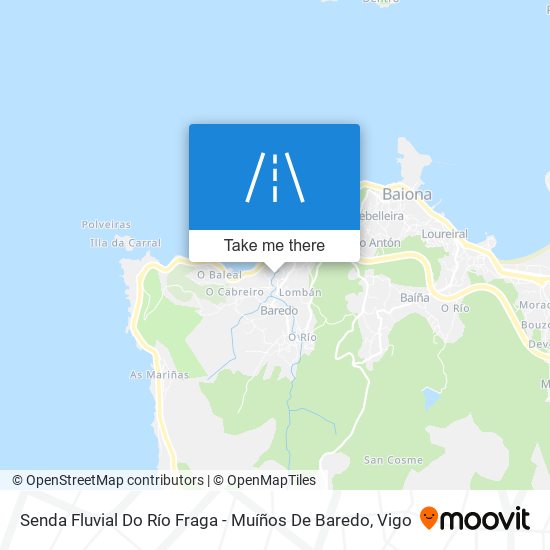 Senda Fluvial Do Río Fraga - Muíños De Baredo map