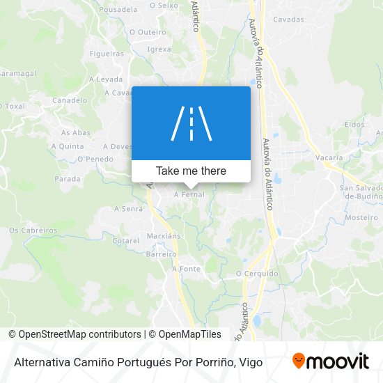 Alternativa Camiño Portugués Por Porriño map