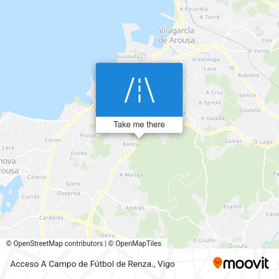 Acceso A Campo de Fútbol de Renza. map