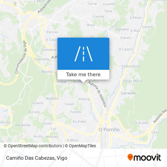 Camiño Das Cabezas map