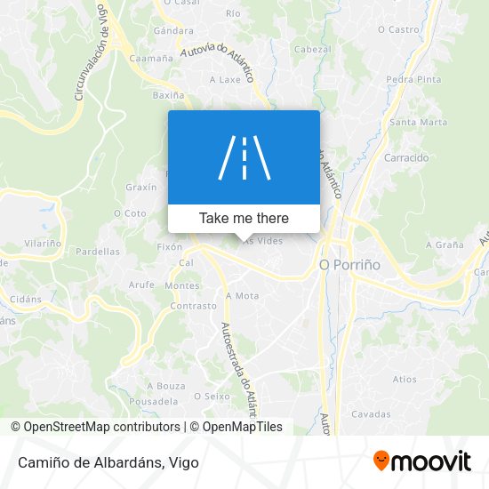 Camiño de Albardáns map