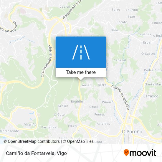 Camiño da Fontarvela map