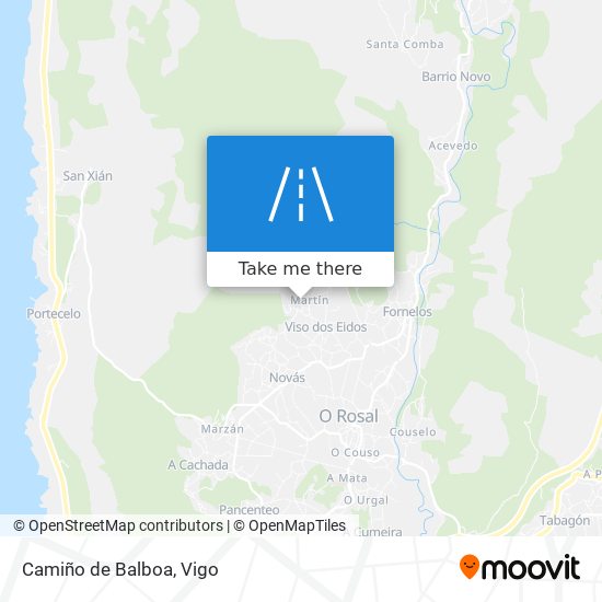 Camiño de Balboa map