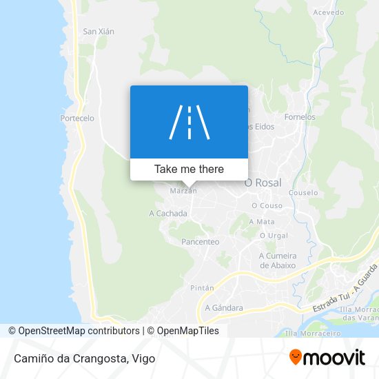 Camiño da Crangosta map