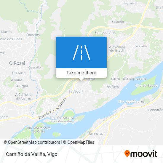 Camiño da Valiña map