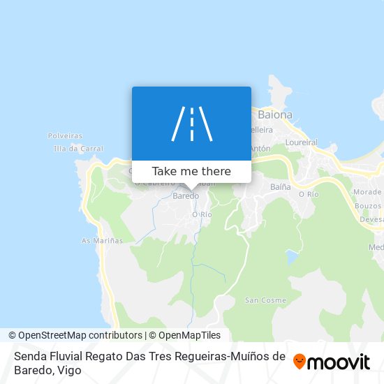 Senda Fluvial Regato Das Tres Regueiras-Muíños de Baredo map