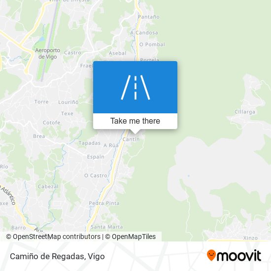 Camiño de Regadas map