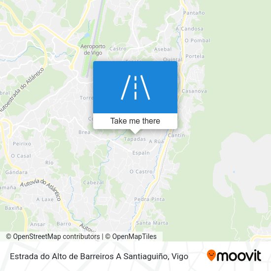 Estrada do Alto de Barreiros A Santiaguiño map