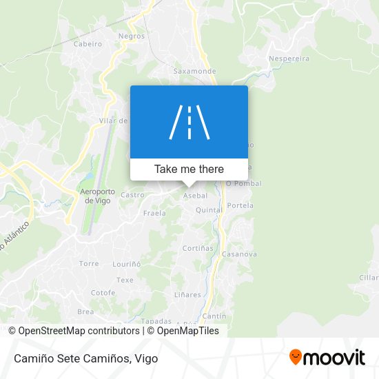 Camiño Sete Camiños map