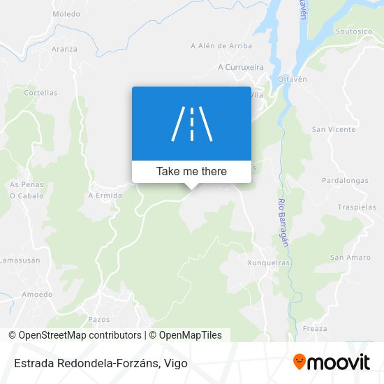 Estrada Redondela-Forzáns map