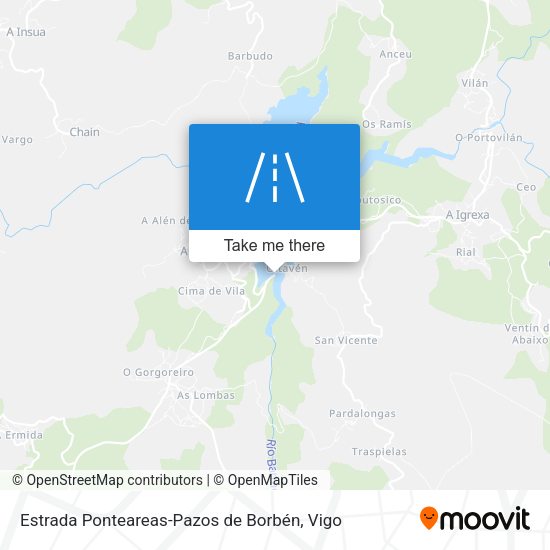 Estrada Ponteareas-Pazos de Borbén map