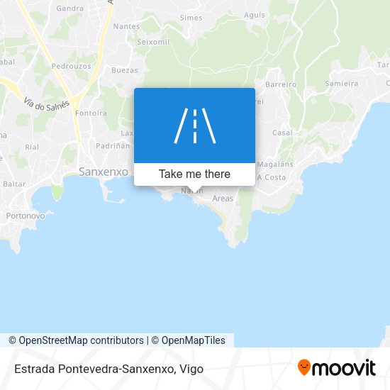 Estrada Pontevedra-Sanxenxo map