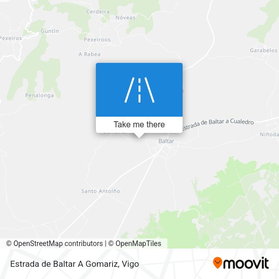 Estrada de Baltar A Gomariz map