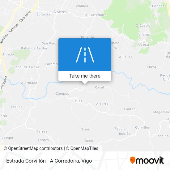 Estrada Corvillón - A Corredoira map
