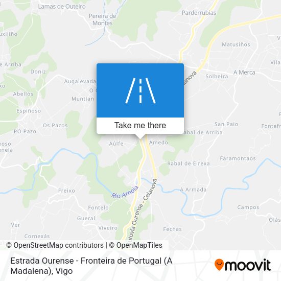Estrada Ourense - Fronteira de Portugal (A Madalena) map