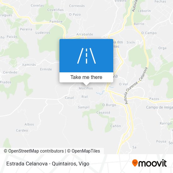 Estrada Celanova - Quintairos map