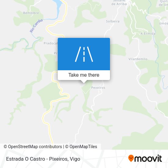 Estrada O Castro - Pixeiros map