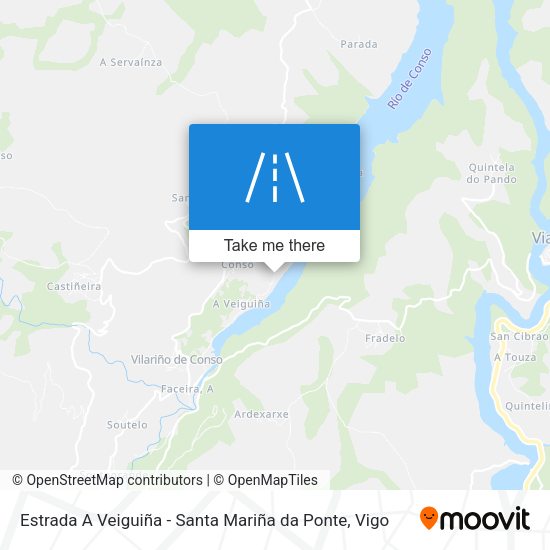 Estrada A Veiguiña - Santa Mariña da Ponte map