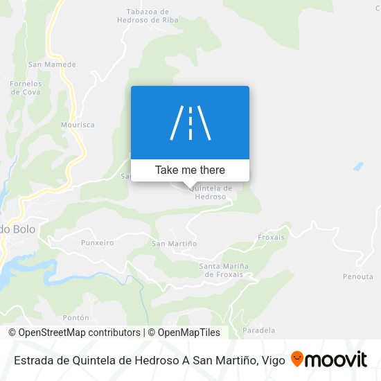 Estrada de Quintela de Hedroso A San Martiño map