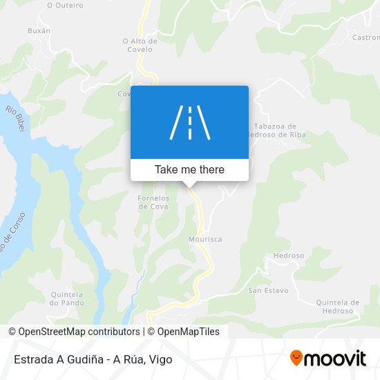 Estrada A Gudiña - A Rúa map