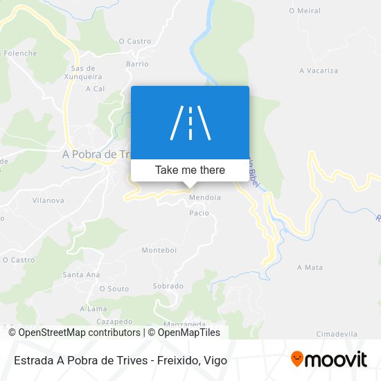Estrada A Pobra de Trives - Freixido map