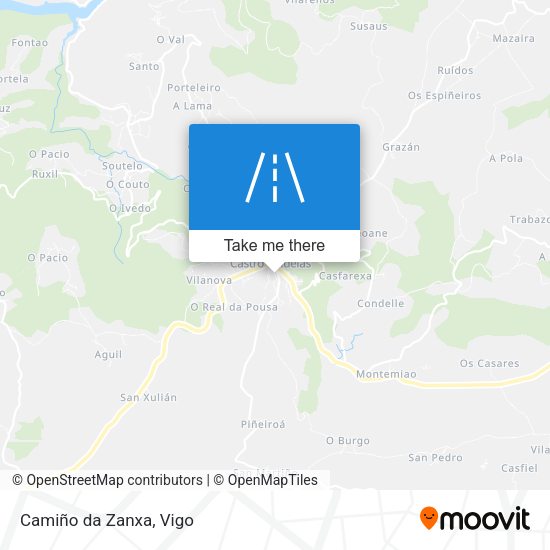Camiño da Zanxa map