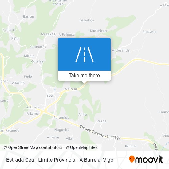 Estrada Cea - Límite Provincia - A Barrela map