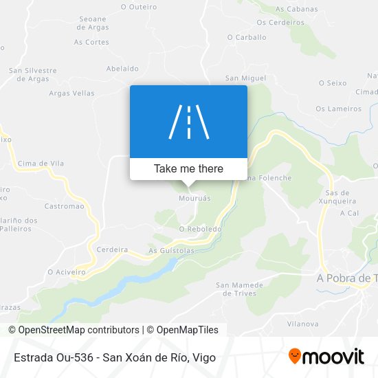 Estrada Ou-536 - San Xoán de Río map