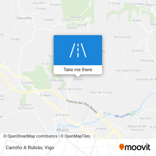 Camiño A Rubiás map