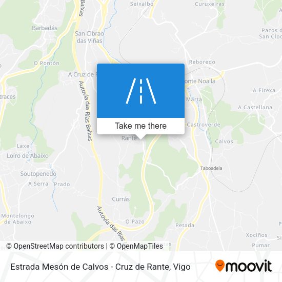 Estrada Mesón de Calvos - Cruz de Rante map
