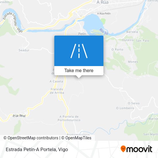 Estrada Petín-A Portela map