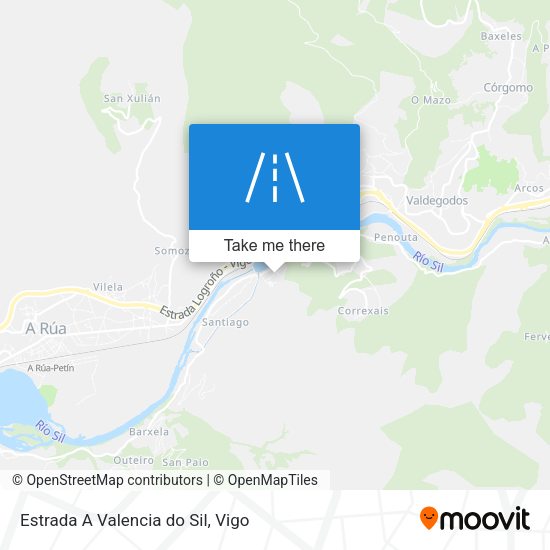 Estrada A Valencia do Sil map