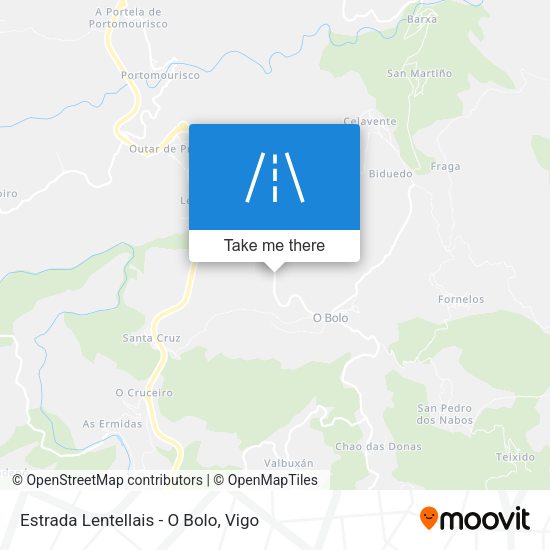 Estrada Lentellais - O Bolo map