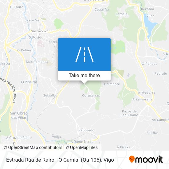 Estrada Rúa de Rairo - O Cumial (Ou-105) map