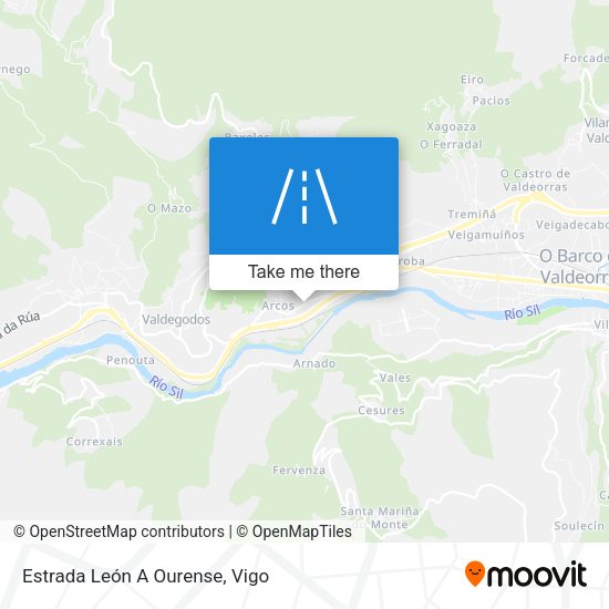 Estrada León A Ourense map