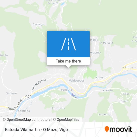 Estrada Vilamartín - O Mazo map