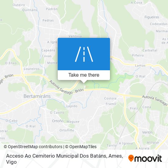 mapa Acceso Ao Cemiterio Municipal Dos Batáns, Ames
