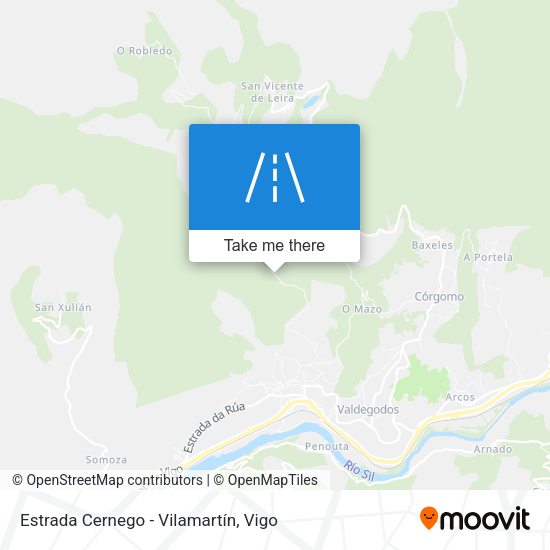 Estrada Cernego - Vilamartín map