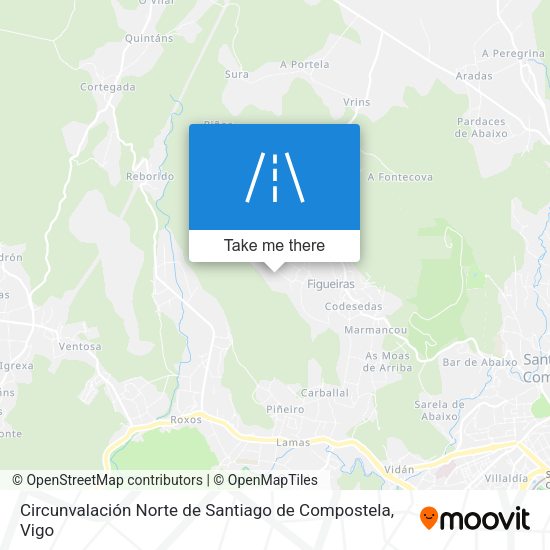 Circunvalación Norte de Santiago de Compostela map