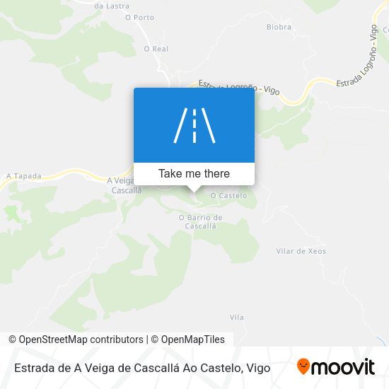 Estrada de A Veiga de Cascallá Ao Castelo map