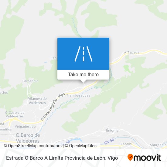 Estrada O Barco A Limíte Provincia de León map