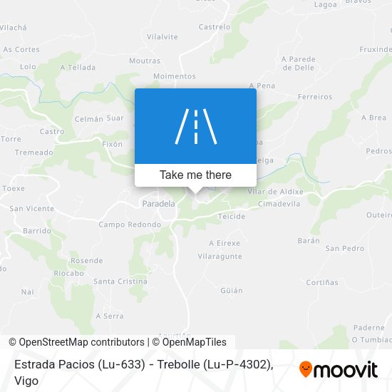 Estrada Pacios (Lu‐633) ‐ Trebolle (Lu‐P‐4302) map