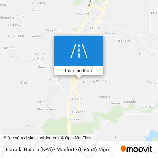 Estrada Nadela (N-Vi) - Monforte (Lu-664) map