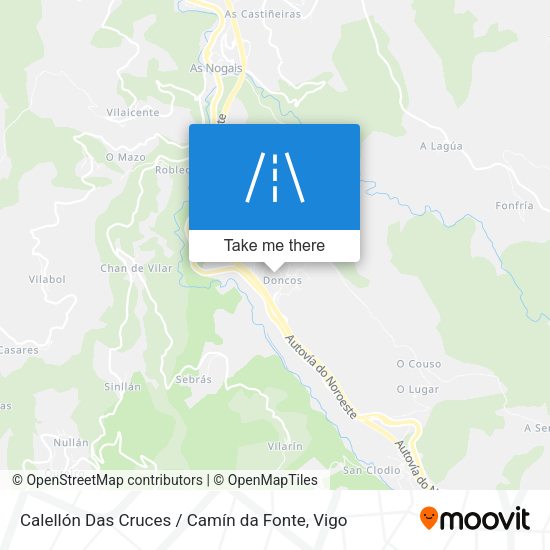Calellón Das Cruces / Camín da Fonte map