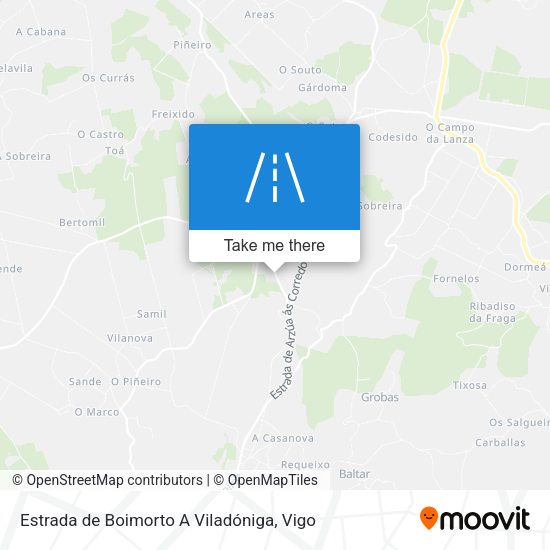 Estrada de Boimorto A Viladóniga map
