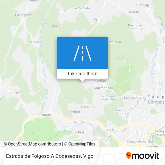 Estrada de Folgoso A Codesedas map
