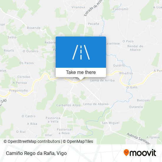 mapa Camiño Rego da Raña