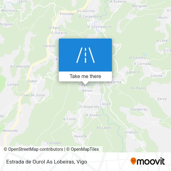 Estrada de Ourol As Lobeiras map
